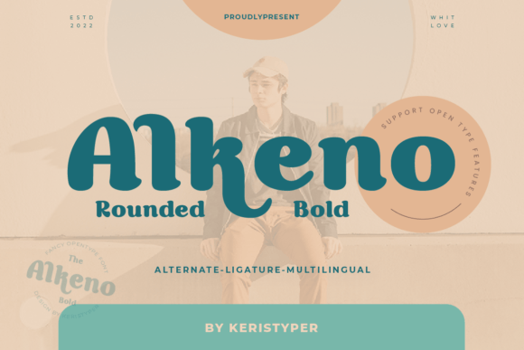 Alkeno Font: Bold Display Type for Handmade Labels